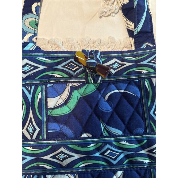 Vera Bradley Medium Shoulder Tote Bag Mediterranean Blue Retired - Picture 2 of 10